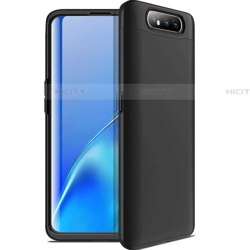 Funda Dura Plastico Rigida Carcasa Mate Frontal y Trasera 360 Grados C01 para Samsung Galaxy A90 4G Negro