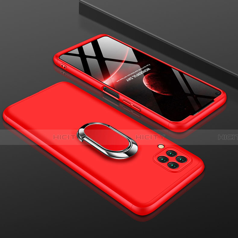 Funda Dura Plastico Rigida Carcasa Mate Frontal y Trasera 360 Grados con Anillo de dedo Soporte para Huawei Nova 6 SE Rojo