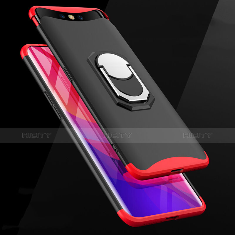 Funda Dura Plastico Rigida Carcasa Mate Frontal y Trasera 360 Grados con Anillo de dedo Soporte para Oppo Find X Super Flash Edition