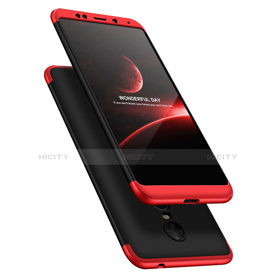 Funda Dura Plastico Rigida Carcasa Mate Frontal y Trasera 360 Grados con Anillo de dedo Soporte para Xiaomi Redmi Note 5 Indian Version