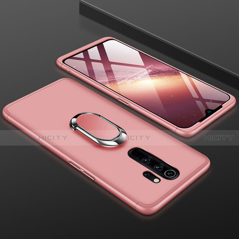 Funda Dura Plastico Rigida Carcasa Mate Frontal y Trasera 360 Grados con Anillo de dedo Soporte para Xiaomi Redmi Note 8 Pro