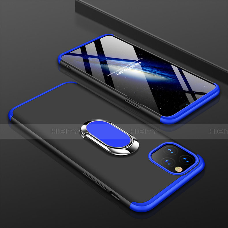 Funda Dura Plastico Rigida Carcasa Mate Frontal y Trasera 360 Grados con Anillo de dedo Soporte R01 para Apple iPhone 11 Pro