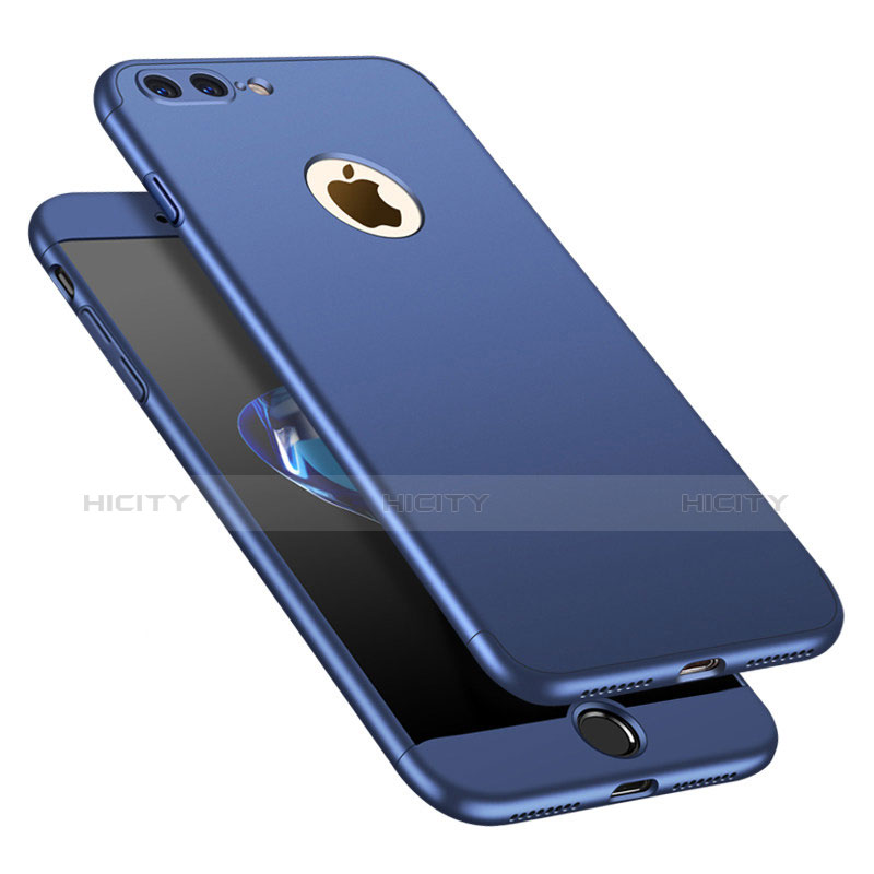 Funda Dura Plastico Rigida Carcasa Mate Frontal y Trasera 360 Grados M01 para Apple iPhone 8 Plus Azul