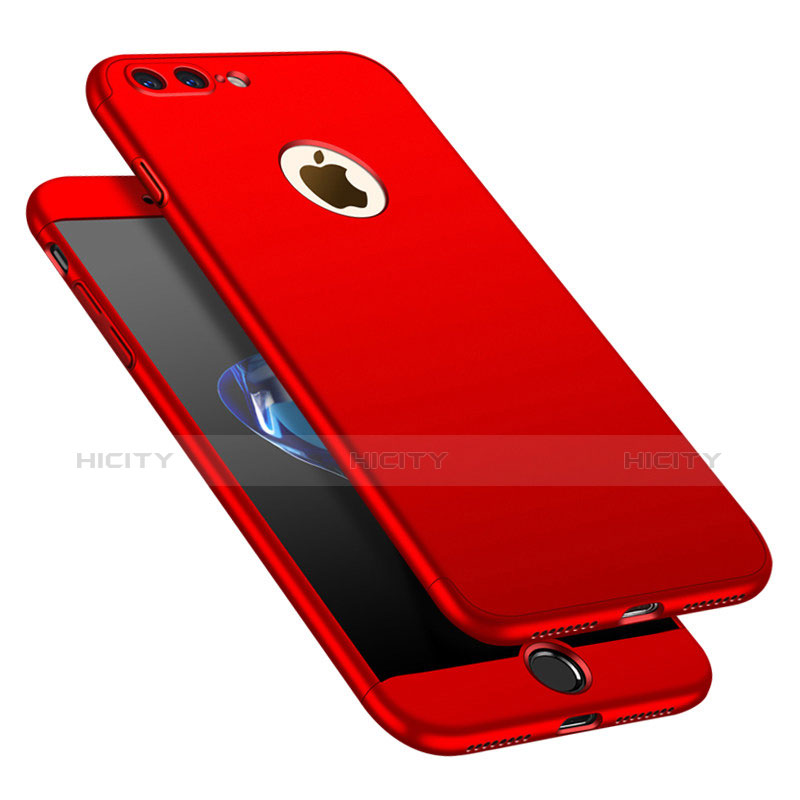 Funda Dura Plastico Rigida Carcasa Mate Frontal y Trasera 360 Grados M01 para Apple iPhone 8 Plus Rojo