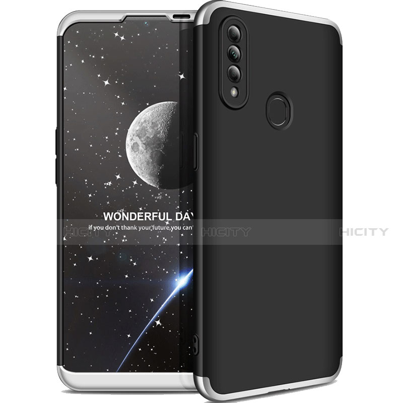 Funda Dura Plastico Rigida Carcasa Mate Frontal y Trasera 360 Grados M01 para Oppo A8 Plata y Negro