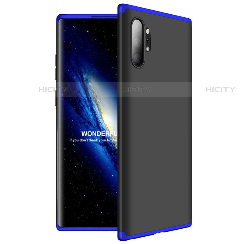 Funda Dura Plastico Rigida Carcasa Mate Frontal y Trasera 360 Grados M01 para Samsung Galaxy Note 10 Plus 5G Azul y Negro