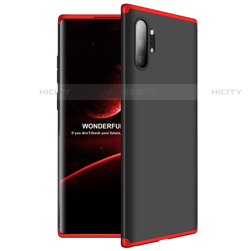 Funda Dura Plastico Rigida Carcasa Mate Frontal y Trasera 360 Grados M01 para Samsung Galaxy Note 10 Plus 5G Rojo y Negro