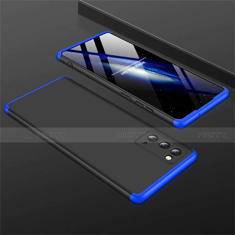 Funda Dura Plastico Rigida Carcasa Mate Frontal y Trasera 360 Grados M01 para Samsung Galaxy Note 20 5G Azul y Negro