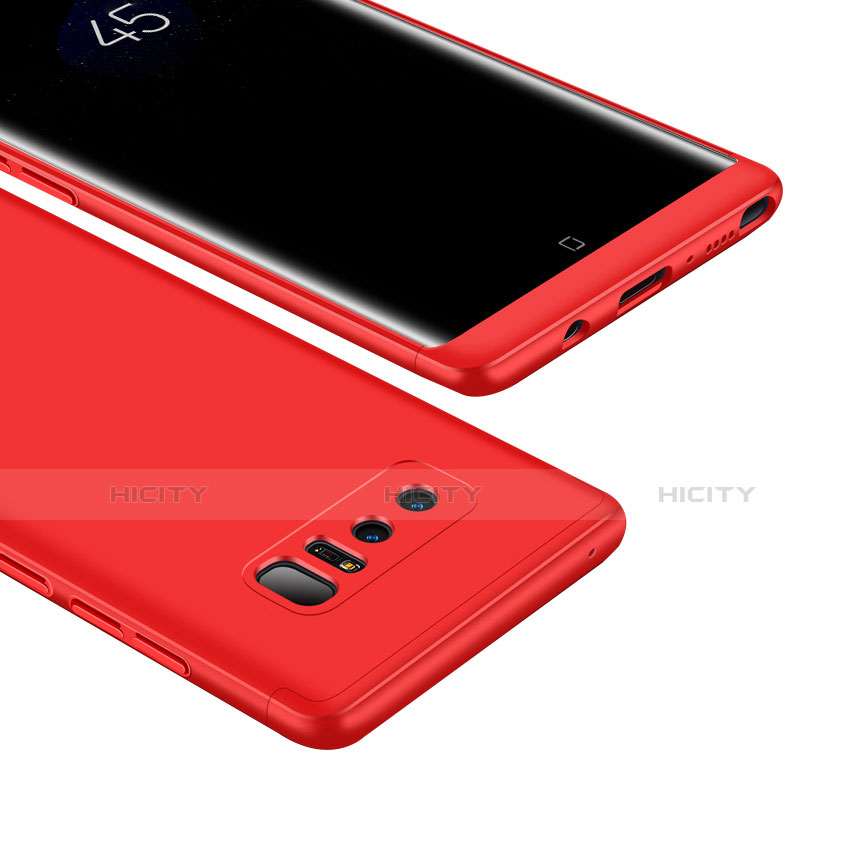 Funda Dura Plastico Rigida Carcasa Mate Frontal y Trasera 360 Grados M01 para Samsung Galaxy Note 8 Duos N950F Rojo