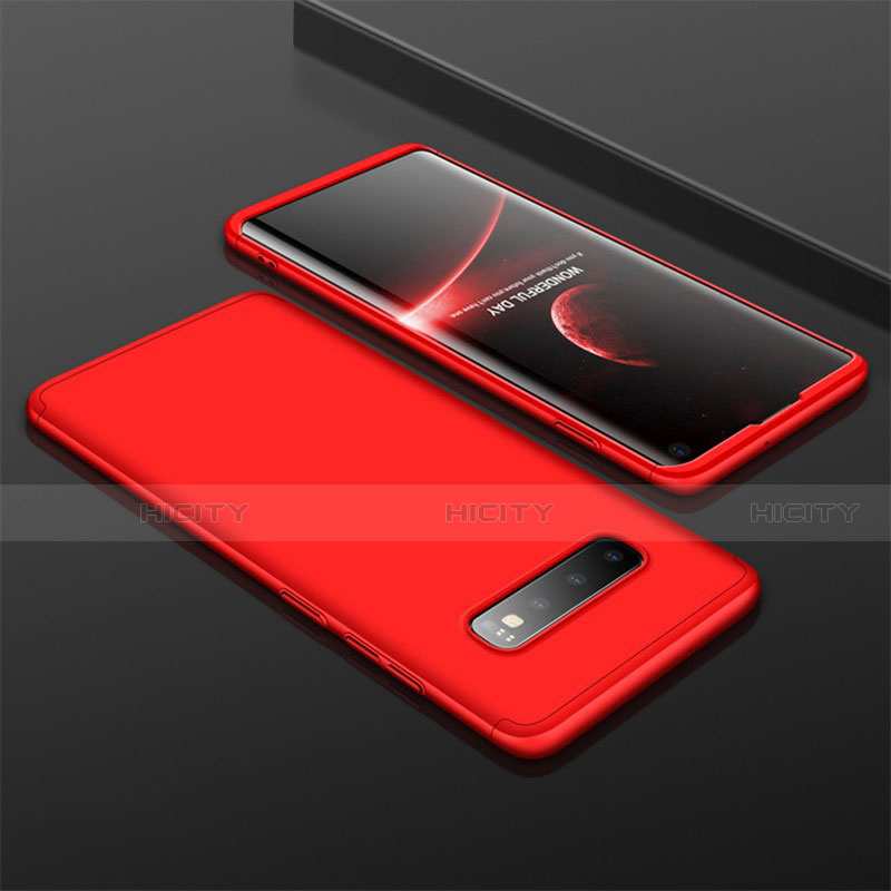 Funda Dura Plastico Rigida Carcasa Mate Frontal y Trasera 360 Grados M01 para Samsung Galaxy S10 5G Rojo