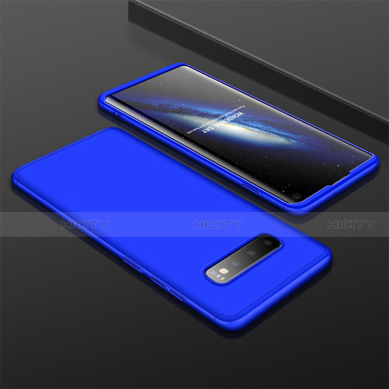 Funda Dura Plastico Rigida Carcasa Mate Frontal y Trasera 360 Grados M01 para Samsung Galaxy S10 Azul