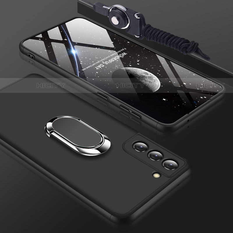 Funda Dura Plastico Rigida Carcasa Mate Frontal y Trasera 360 Grados M01 para Samsung Galaxy S21 FE 5G Negro