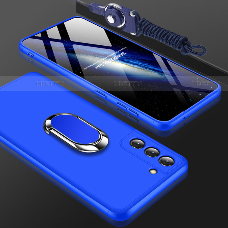 Funda Dura Plastico Rigida Carcasa Mate Frontal y Trasera 360 Grados M01 para Samsung Galaxy S22 Plus 5G Azul