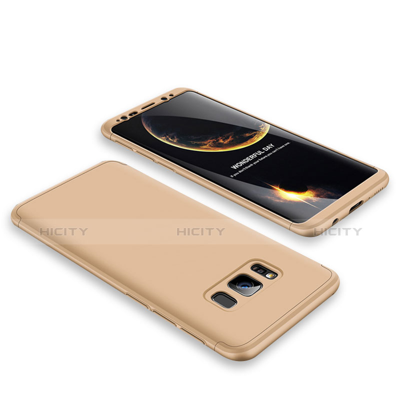 Funda Dura Plastico Rigida Carcasa Mate Frontal y Trasera 360 Grados M01 para Samsung Galaxy S8 Oro