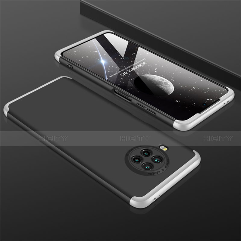 Funda Dura Plastico Rigida Carcasa Mate Frontal y Trasera 360 Grados M01 para Xiaomi Mi 10T Lite 5G Plata y Negro