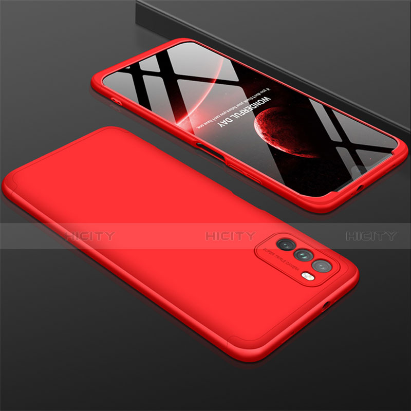 Funda Dura Plastico Rigida Carcasa Mate Frontal y Trasera 360 Grados M01 para Xiaomi Poco M3 Rojo