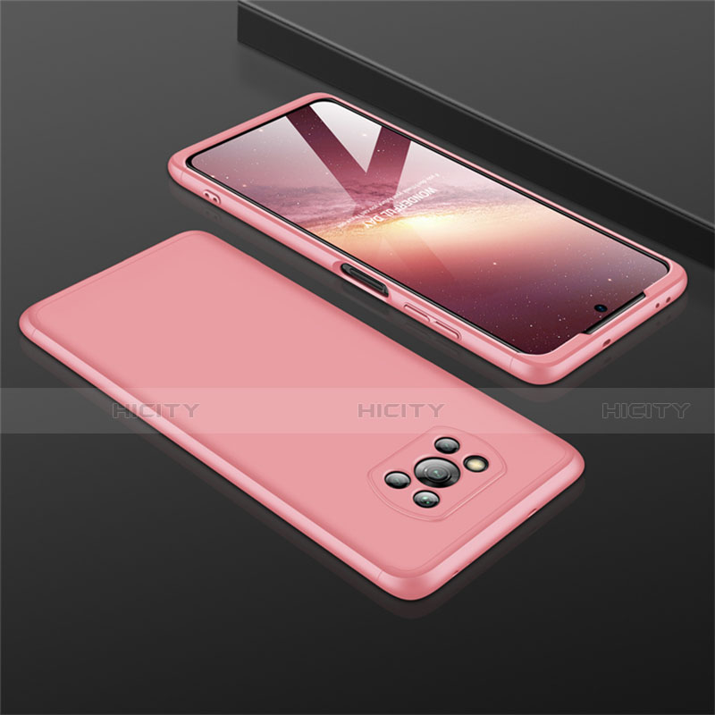 Funda Dura Plastico Rigida Carcasa Mate Frontal y Trasera 360 Grados M01 para Xiaomi Poco X3 Oro Rosa