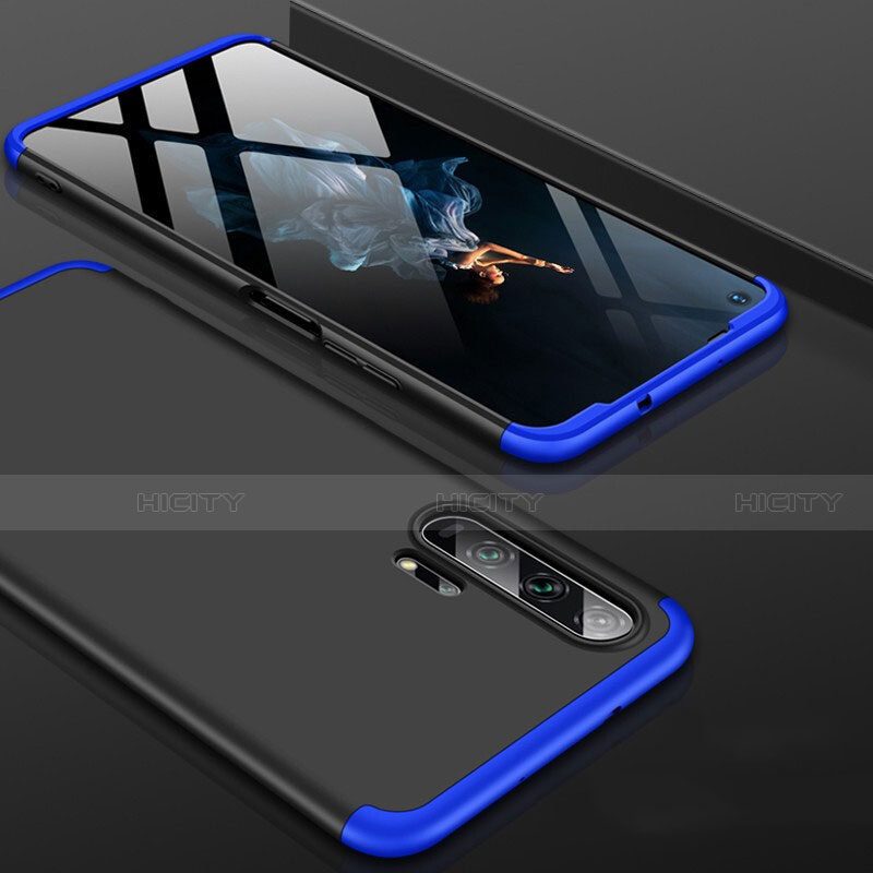 Funda Dura Plastico Rigida Carcasa Mate Frontal y Trasera 360 Grados P01 para Huawei Honor 20 Pro Azul y Negro