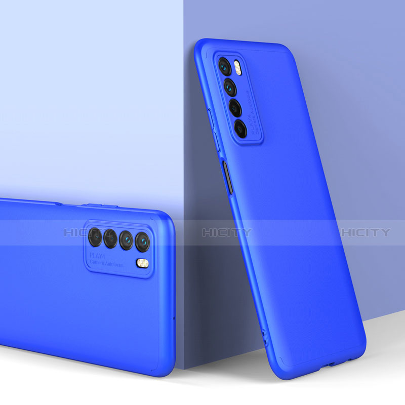 Funda Dura Plastico Rigida Carcasa Mate Frontal y Trasera 360 Grados P01 para Huawei Honor Play4 5G Azul
