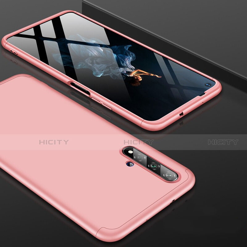 Funda Dura Plastico Rigida Carcasa Mate Frontal y Trasera 360 Grados P01 para Huawei Nova 5T Oro Rosa