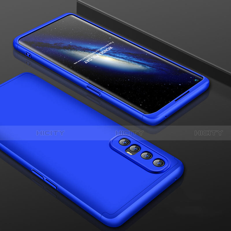 Funda Dura Plastico Rigida Carcasa Mate Frontal y Trasera 360 Grados P01 para Oppo Find X2 Neo Azul