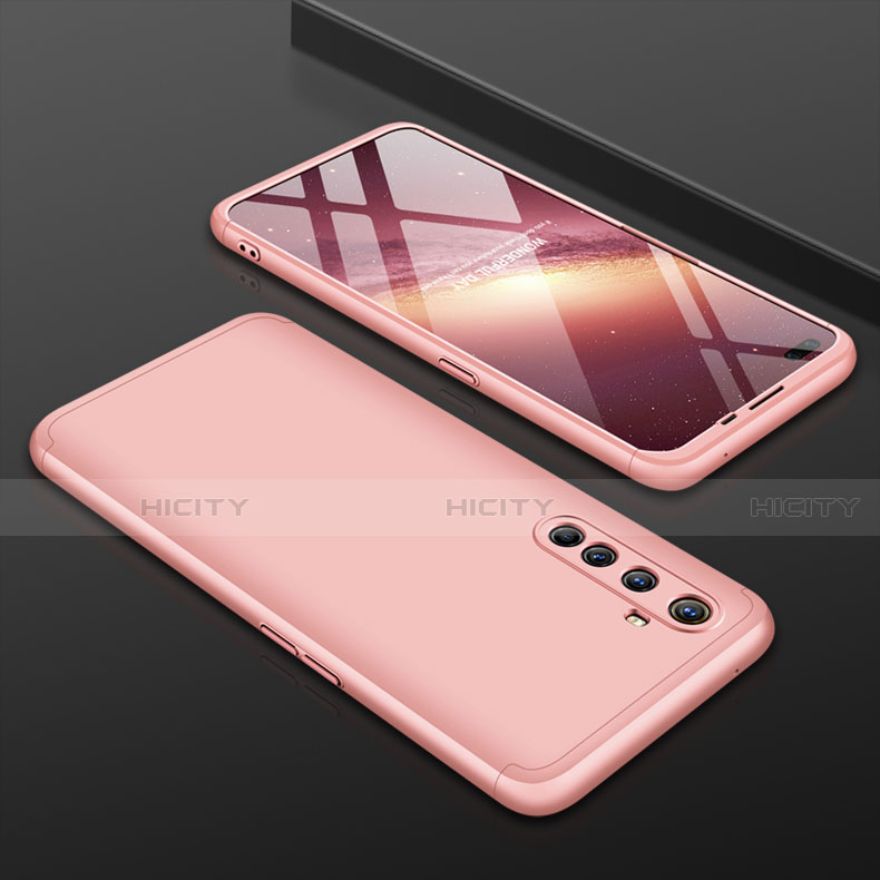 Funda Dura Plastico Rigida Carcasa Mate Frontal y Trasera 360 Grados P01 para Realme X50 Pro 5G Oro Rosa