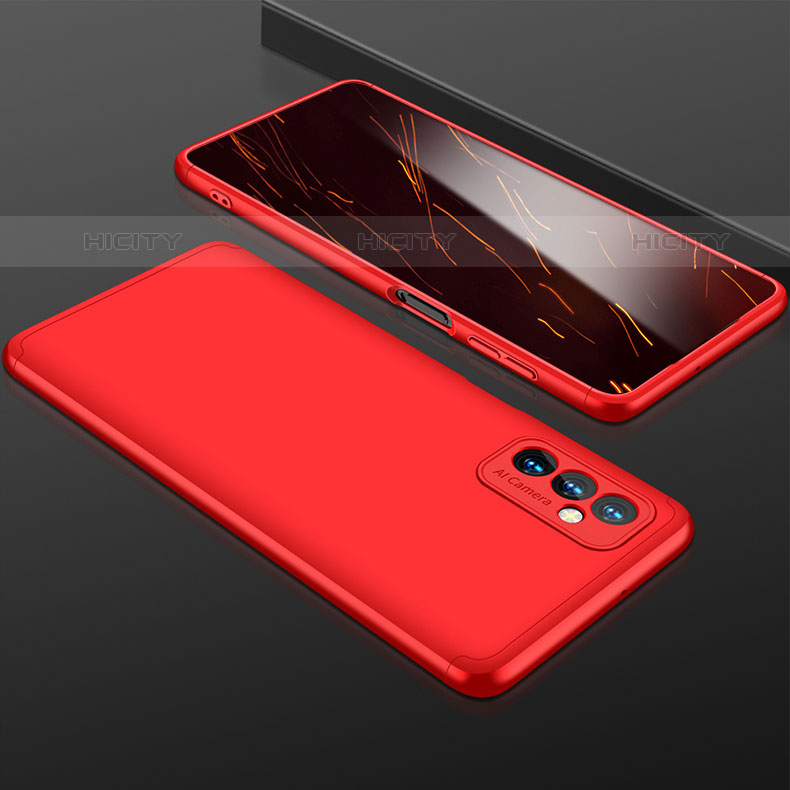 Funda Dura Plastico Rigida Carcasa Mate Frontal y Trasera 360 Grados P01 para Samsung Galaxy M52 5G Rojo