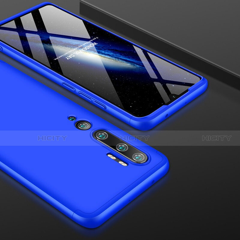 Funda Dura Plastico Rigida Carcasa Mate Frontal y Trasera 360 Grados P01 para Xiaomi Mi Note 10 Pro Azul