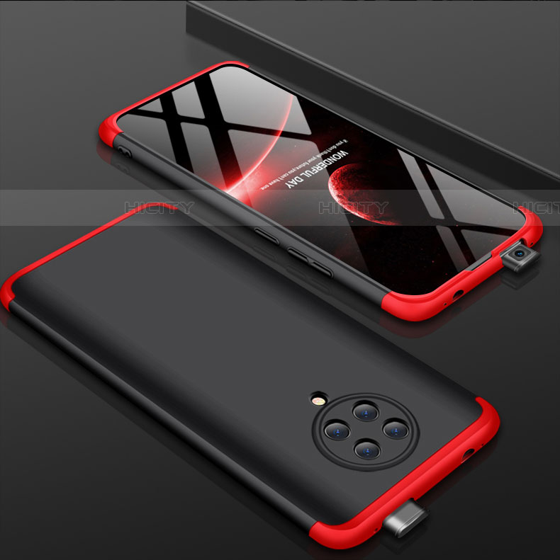 Funda Dura Plastico Rigida Carcasa Mate Frontal y Trasera 360 Grados P01 para Xiaomi Poco F2 Pro Rojo y Negro