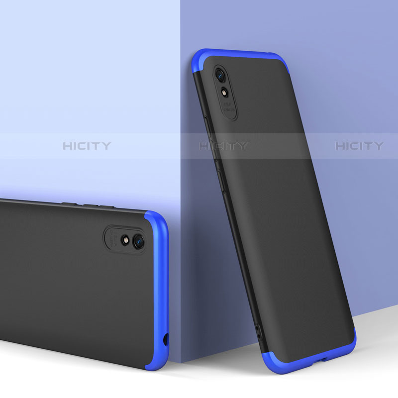Funda Dura Plastico Rigida Carcasa Mate Frontal y Trasera 360 Grados P01 para Xiaomi Redmi 9AT Azul y Negro