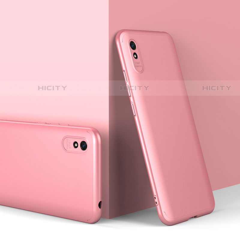 Funda Dura Plastico Rigida Carcasa Mate Frontal y Trasera 360 Grados P01 para Xiaomi Redmi 9AT Oro Rosa