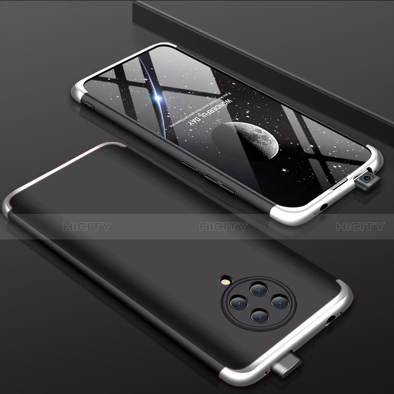 Funda Dura Plastico Rigida Carcasa Mate Frontal y Trasera 360 Grados P01 para Xiaomi Redmi K30 Pro Zoom Plata y Negro