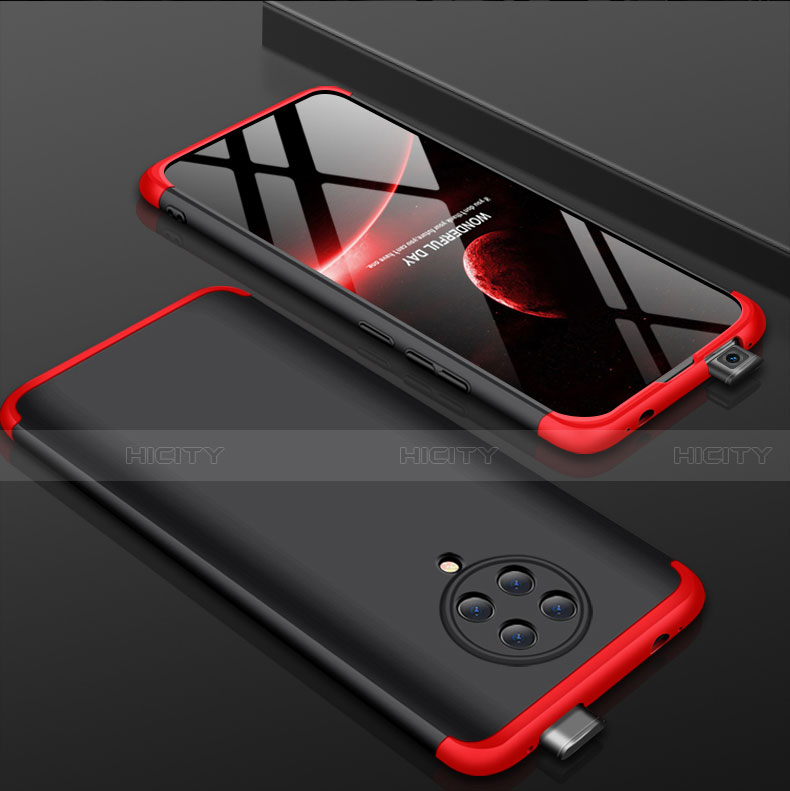 Funda Dura Plastico Rigida Carcasa Mate Frontal y Trasera 360 Grados P01 para Xiaomi Redmi K30 Pro Zoom Rojo y Negro