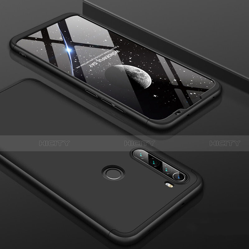 Funda Dura Plastico Rigida Carcasa Mate Frontal y Trasera 360 Grados P01 para Xiaomi Redmi Note 8T Negro