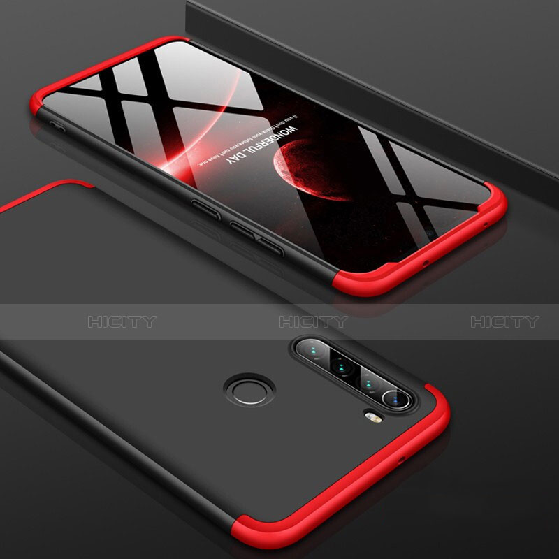 Funda Dura Plastico Rigida Carcasa Mate Frontal y Trasera 360 Grados P01 para Xiaomi Redmi Note 8T Rojo y Negro
