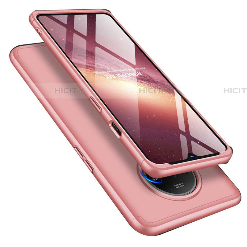 Funda Dura Plastico Rigida Carcasa Mate Frontal y Trasera 360 Grados P02 para OnePlus 7T Oro Rosa