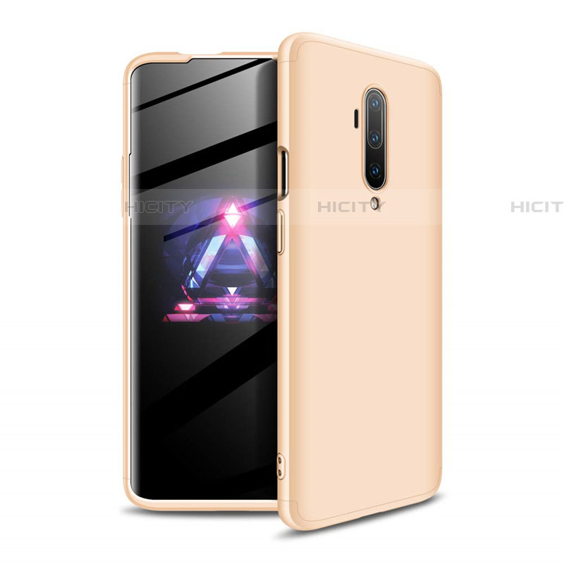 Funda Dura Plastico Rigida Carcasa Mate Frontal y Trasera 360 Grados P02 para OnePlus 7T Pro Oro