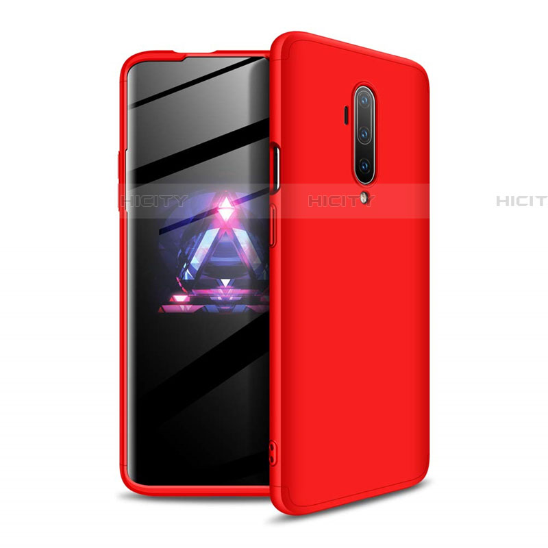 Funda Dura Plastico Rigida Carcasa Mate Frontal y Trasera 360 Grados P02 para OnePlus 7T Pro Rojo