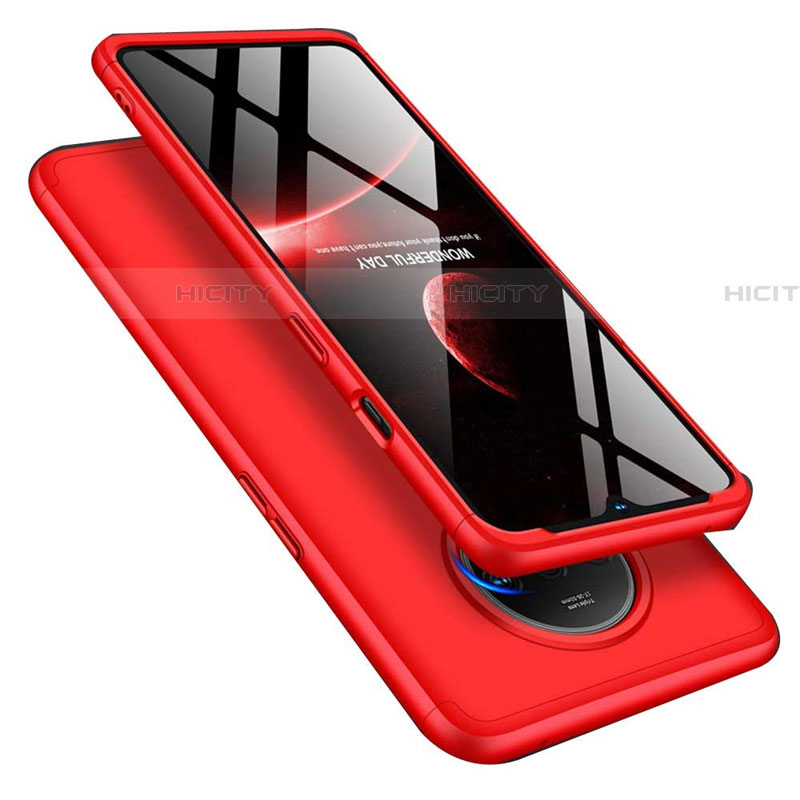 Funda Dura Plastico Rigida Carcasa Mate Frontal y Trasera 360 Grados P02 para OnePlus 7T Rojo