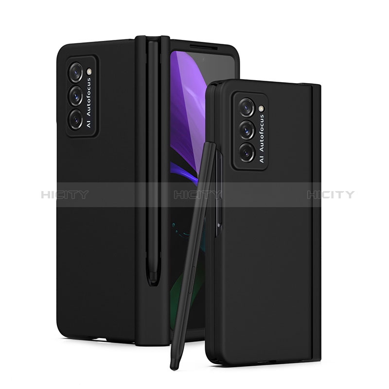 Funda Dura Plastico Rigida Carcasa Mate Frontal y Trasera 360 Grados P02 para Samsung Galaxy Z Fold2 5G Negro