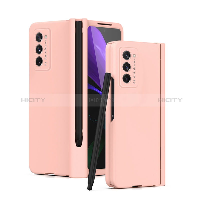 Funda Dura Plastico Rigida Carcasa Mate Frontal y Trasera 360 Grados P02 para Samsung Galaxy Z Fold2 5G Oro Rosa