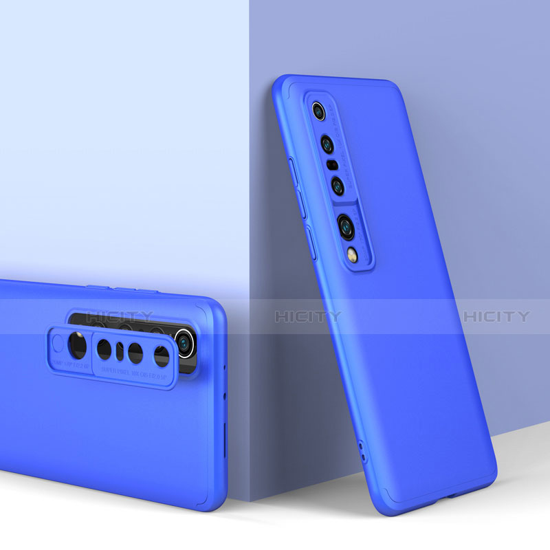 Funda Dura Plastico Rigida Carcasa Mate Frontal y Trasera 360 Grados P02 para Xiaomi Mi 10 Pro Azul