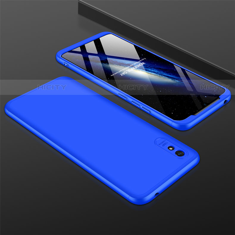 Funda Dura Plastico Rigida Carcasa Mate Frontal y Trasera 360 Grados P03 para Xiaomi Redmi 9A Azul