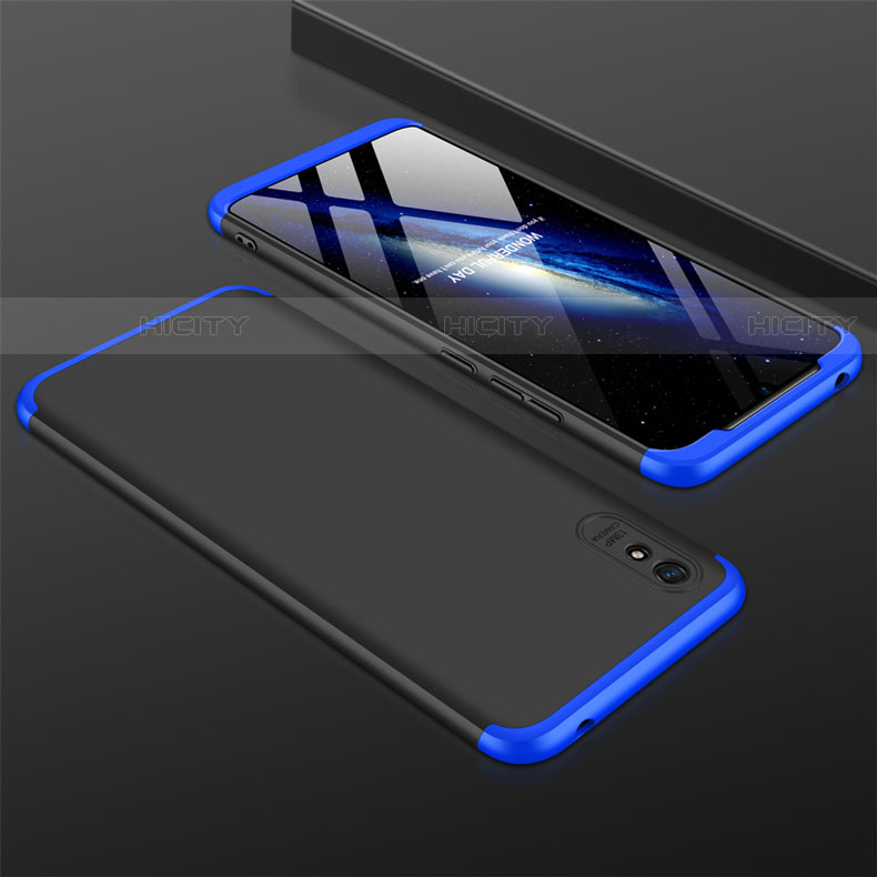 Funda Dura Plastico Rigida Carcasa Mate Frontal y Trasera 360 Grados P03 para Xiaomi Redmi 9AT Azul y Negro