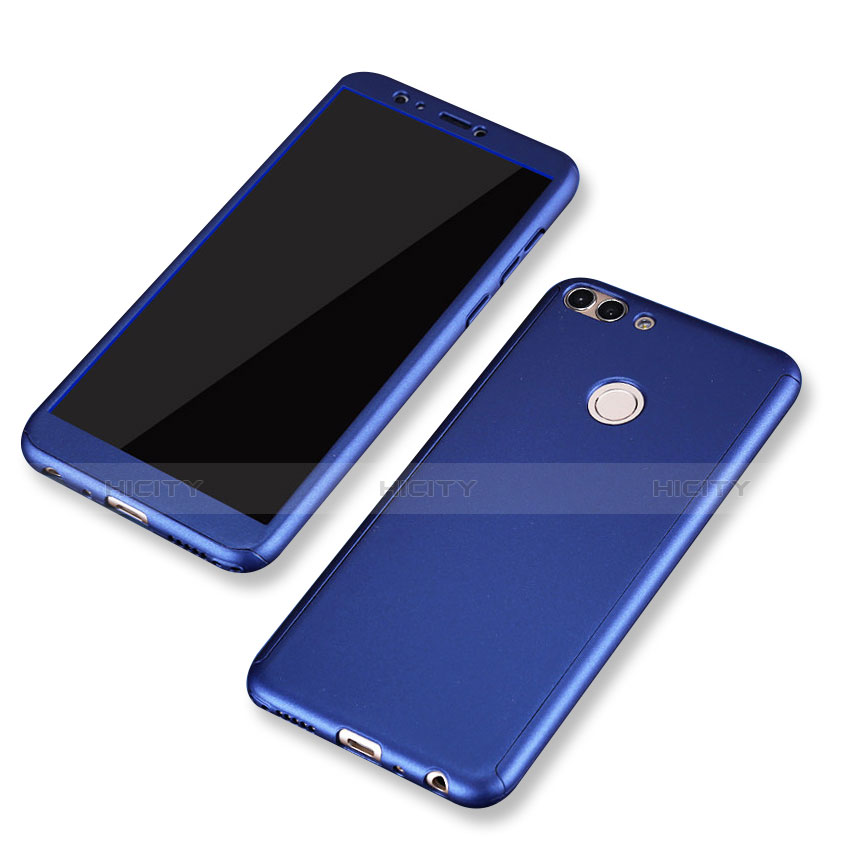 Funda Dura Plastico Rigida Carcasa Mate Frontal y Trasera 360 Grados para Huawei Enjoy 7S Azul