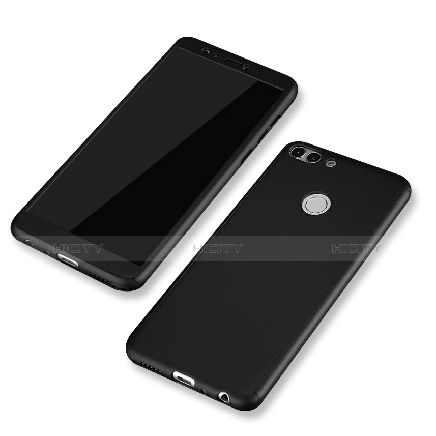 Funda Dura Plastico Rigida Carcasa Mate Frontal y Trasera 360 Grados para Huawei Enjoy 7S Negro