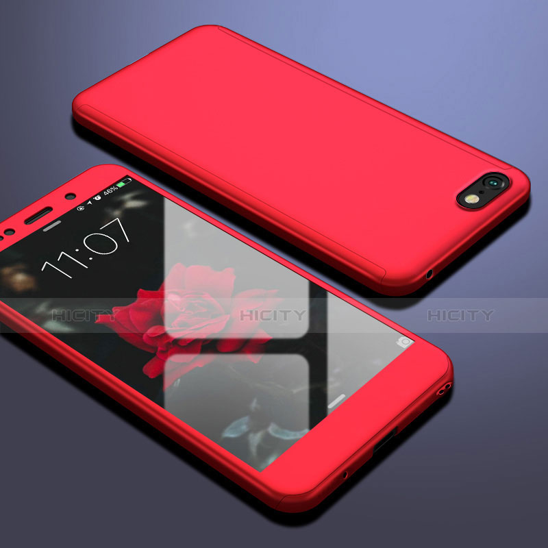 Funda Dura Plastico Rigida Carcasa Mate Frontal y Trasera 360 Grados para Huawei Enjoy 8e Lite Rojo
