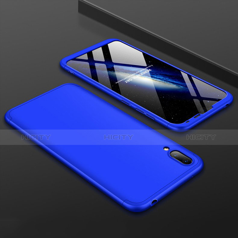 Funda Dura Plastico Rigida Carcasa Mate Frontal y Trasera 360 Grados para Huawei Enjoy 9 Azul