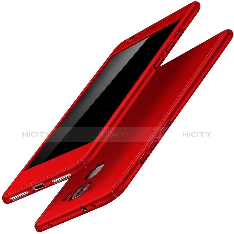 Funda Dura Plastico Rigida Carcasa Mate Frontal y Trasera 360 Grados para Huawei Honor 7 Rojo
