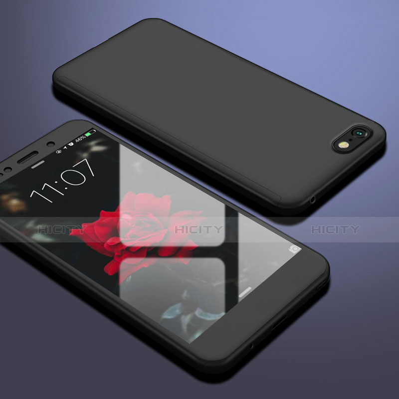 Funda Dura Plastico Rigida Carcasa Mate Frontal y Trasera 360 Grados para Huawei Honor Play 7 Negro